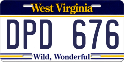WV license plate DPD676