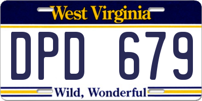 WV license plate DPD679