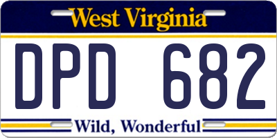 WV license plate DPD682