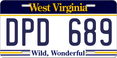 WV license plate DPD689