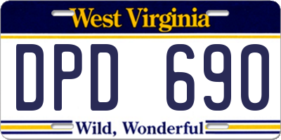 WV license plate DPD690