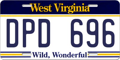 WV license plate DPD696