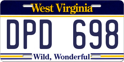 WV license plate DPD698