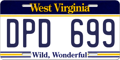 WV license plate DPD699