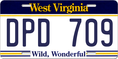 WV license plate DPD709