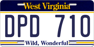 WV license plate DPD710