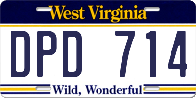 WV license plate DPD714
