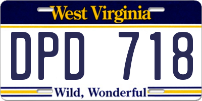 WV license plate DPD718