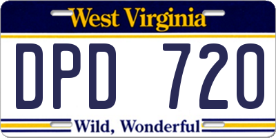 WV license plate DPD720