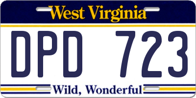 WV license plate DPD723
