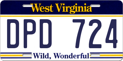 WV license plate DPD724
