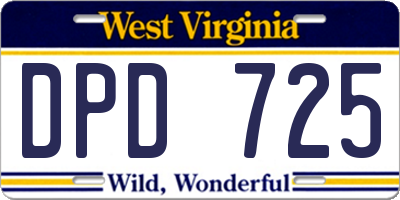 WV license plate DPD725