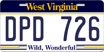 WV license plate DPD726