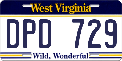 WV license plate DPD729