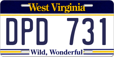 WV license plate DPD731