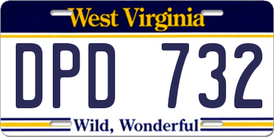 WV license plate DPD732
