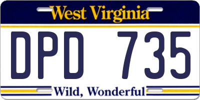 WV license plate DPD735