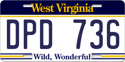 WV license plate DPD736