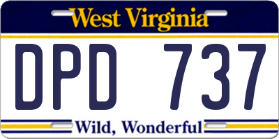 WV license plate DPD737