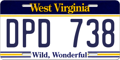 WV license plate DPD738