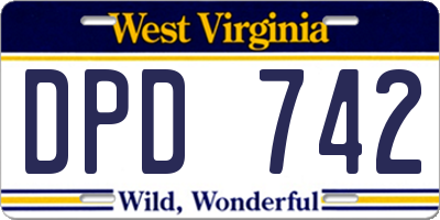 WV license plate DPD742