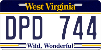 WV license plate DPD744