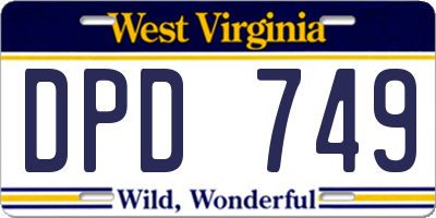 WV license plate DPD749