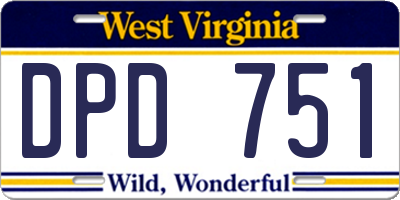 WV license plate DPD751