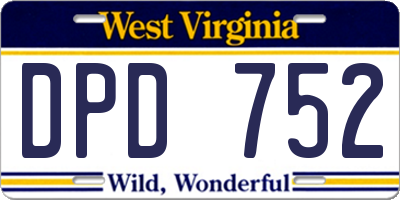 WV license plate DPD752