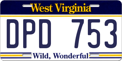 WV license plate DPD753