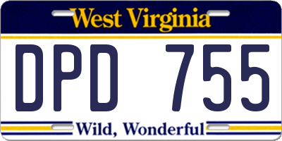 WV license plate DPD755