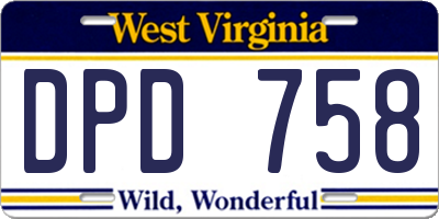 WV license plate DPD758
