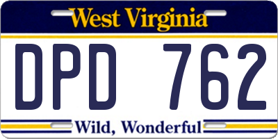 WV license plate DPD762
