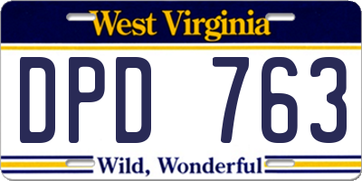 WV license plate DPD763