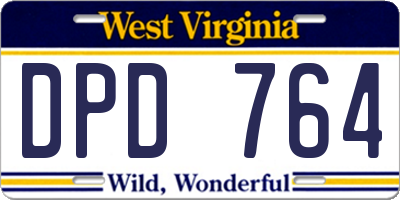 WV license plate DPD764