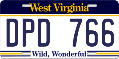WV license plate DPD766