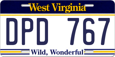 WV license plate DPD767