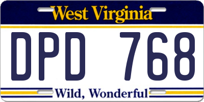 WV license plate DPD768
