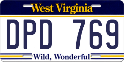 WV license plate DPD769