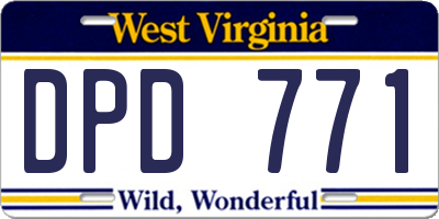 WV license plate DPD771