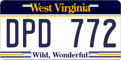 WV license plate DPD772