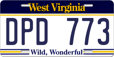 WV license plate DPD773