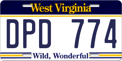 WV license plate DPD774