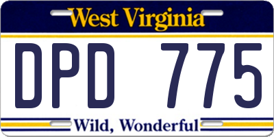 WV license plate DPD775