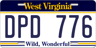 WV license plate DPD776