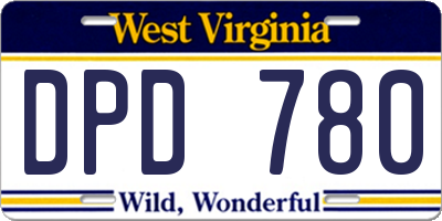 WV license plate DPD780