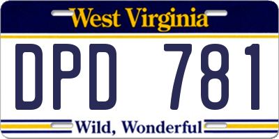 WV license plate DPD781