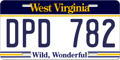 WV license plate DPD782