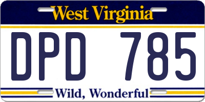 WV license plate DPD785
