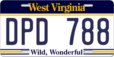 WV license plate DPD788